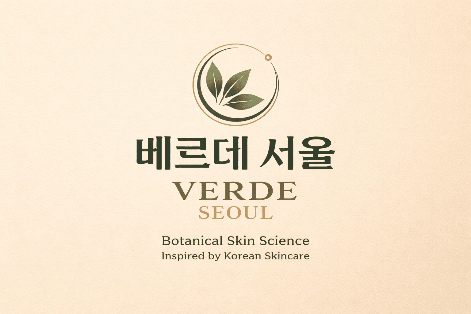 Verde Seoul brand identity card — botanical skin science inspired by Korean skincare.